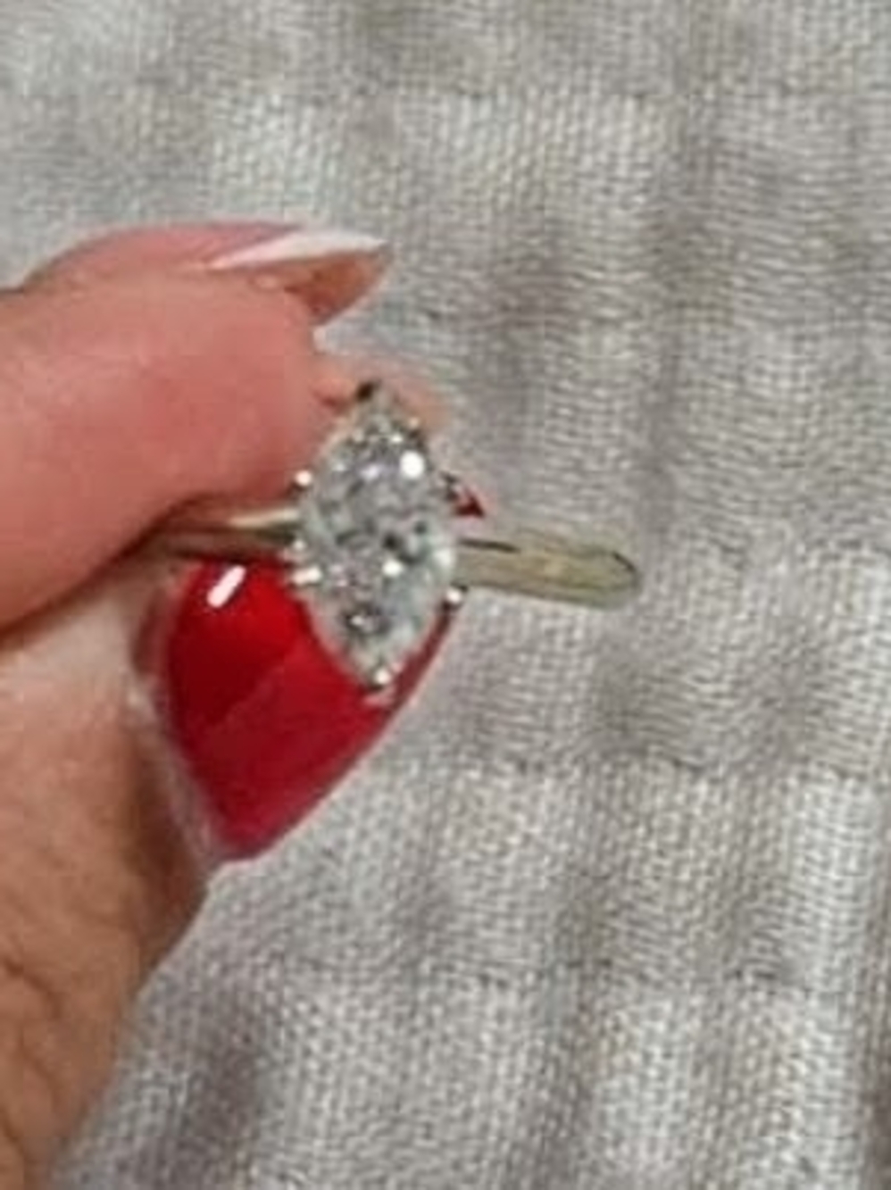 Marquise-Cut Natural Diamond Ring in 14k White Gold Size 7